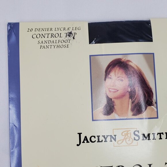 VTG Jaclyn Smith Navy Control Top Pantyhose Size A 20 Denier Sandalfoot - Picture 3 of 8